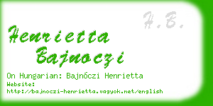 henrietta bajnoczi business card