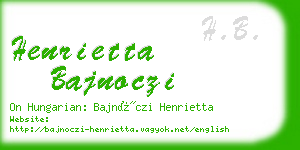 henrietta bajnoczi business card